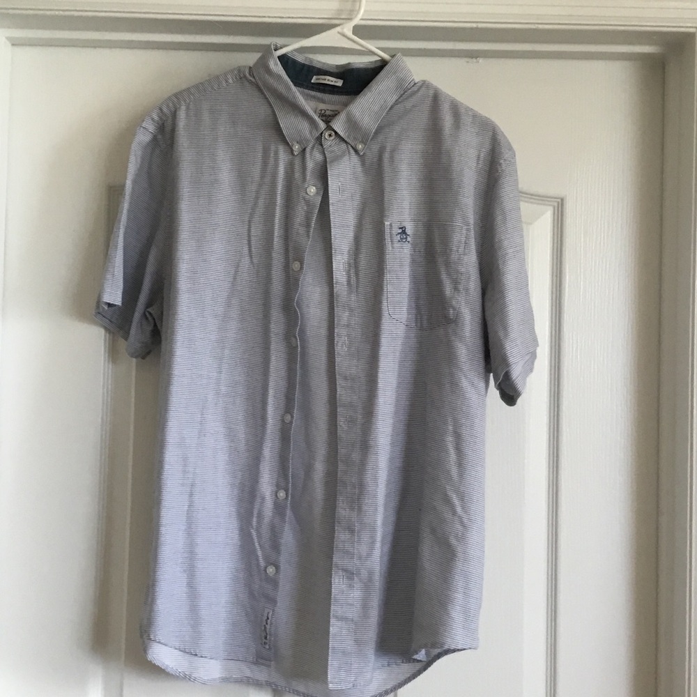 PENGUIN Men's Classic Blue Button-Down Shirt